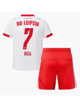 Billige RB Leipzig Antonio Nusa #7 Hjemmedraktsett Barn 2025-26 Kortermet (+ Korte bukser)